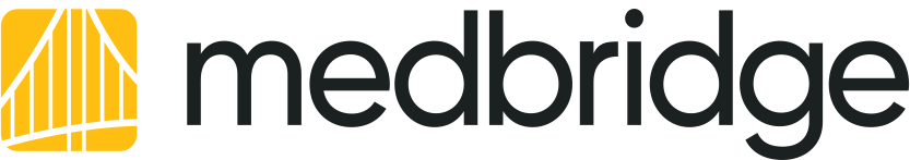 MedBridge logo: black text with a yellow bridge icon on the left.